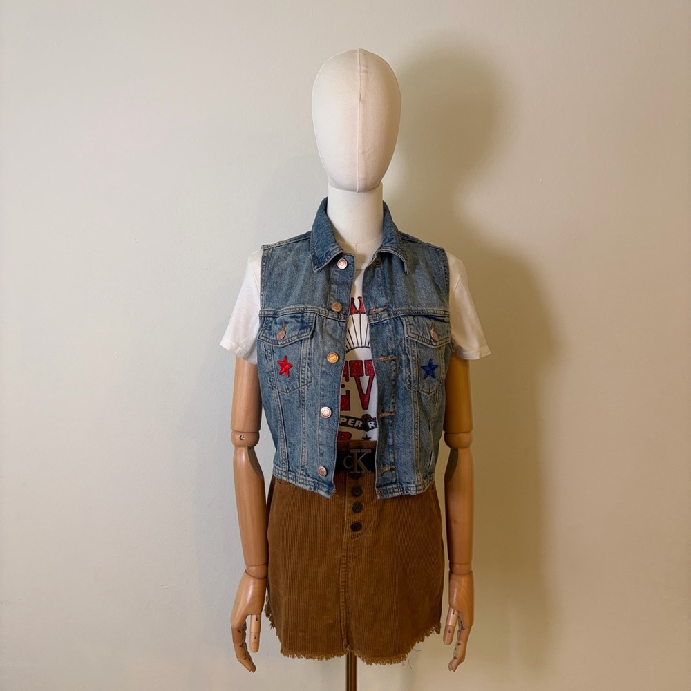 Wild Fable x Benson Boone Denim Vest - American Heart - Size S - Picture 3 of 14